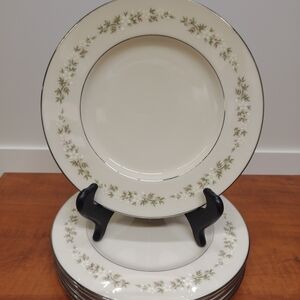 Brookdale by Lenox Fine China Salad Plates 6-Piece Set with Platinum Trim 8.5"